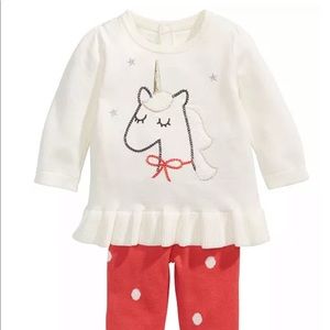 2-Pc NWOT Unicorn Tunic Sweater & Leggings Set